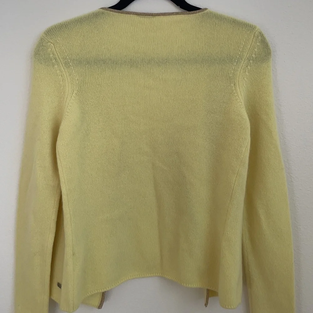 CHANEL vintage Cruise collection 2001 cashmere open front cardigan Yellow 38